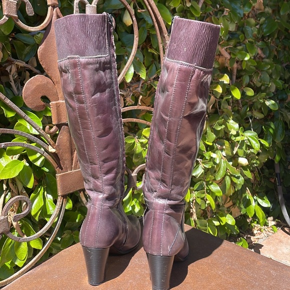 Purple leather, high heel boots size 36 made in Italy - Picture 2 of 9